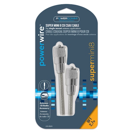 Powercomm Coax Mini 8 9ft Clear 215-35251